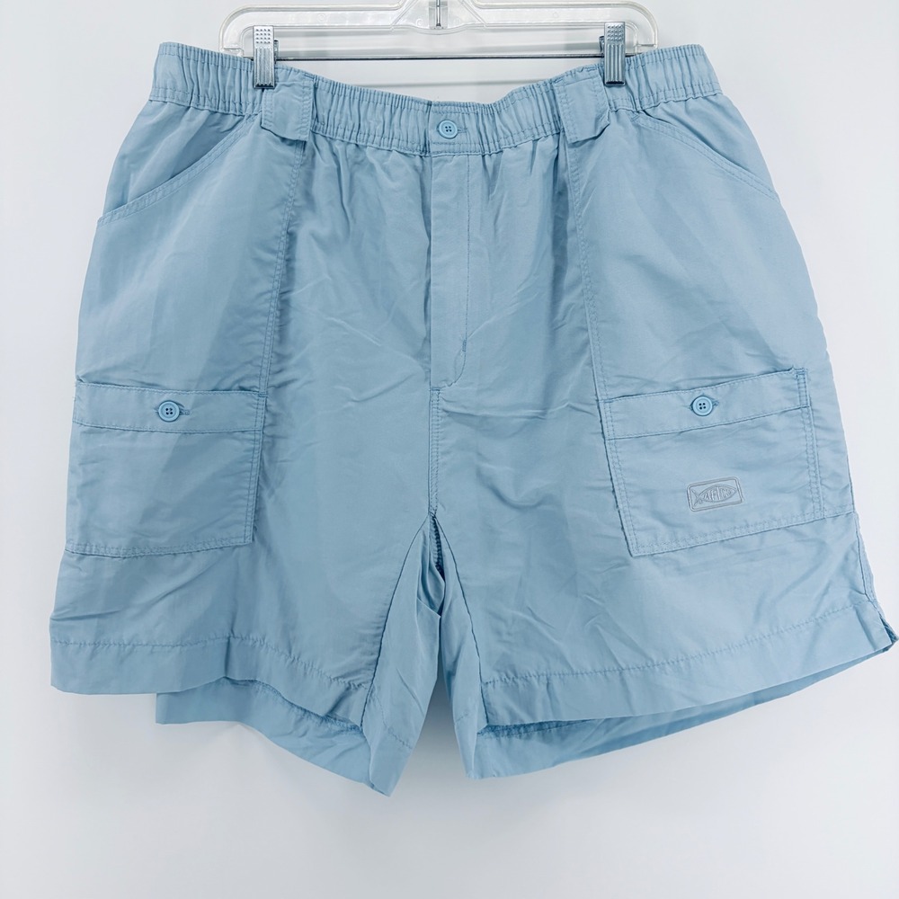 AFTCO Shorts Mens 44 Blue M01 Traditional Fishing Outdoor Utility Sailing 8"